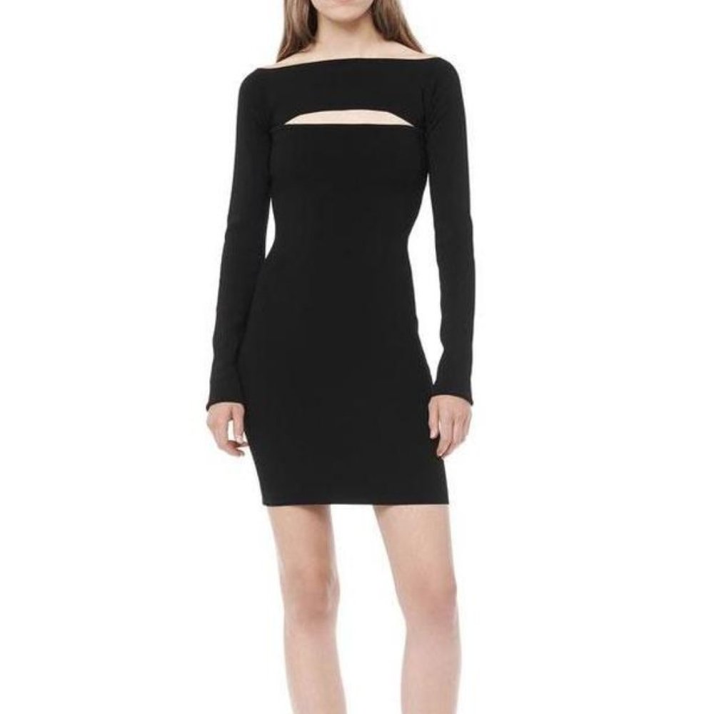 T by Alexander Wang Black Long Sleeve Cutout Bodycon Dress